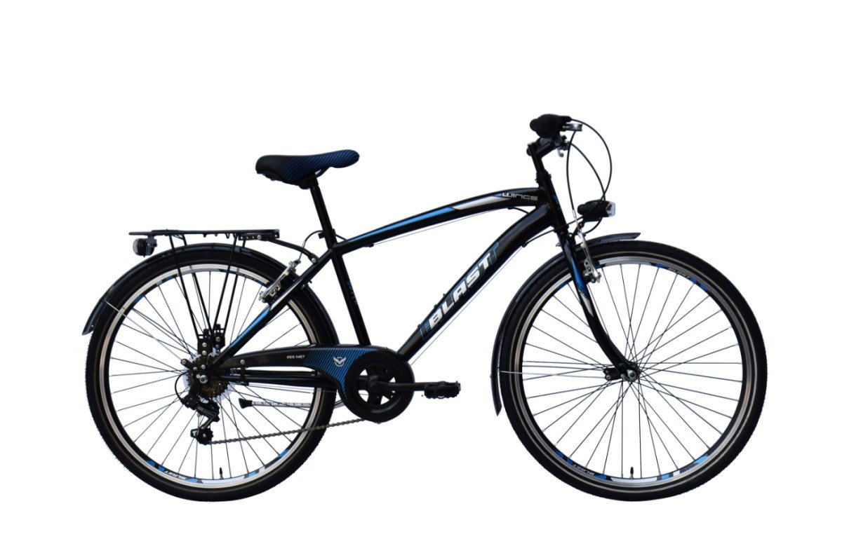 Wings Blast 26" 6v Jongens Zwart/Blauw 2025